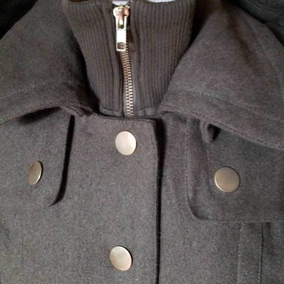Worn Once! Olive Green BDG Heavy Wool Bomber Coat - Picture 4 of 8